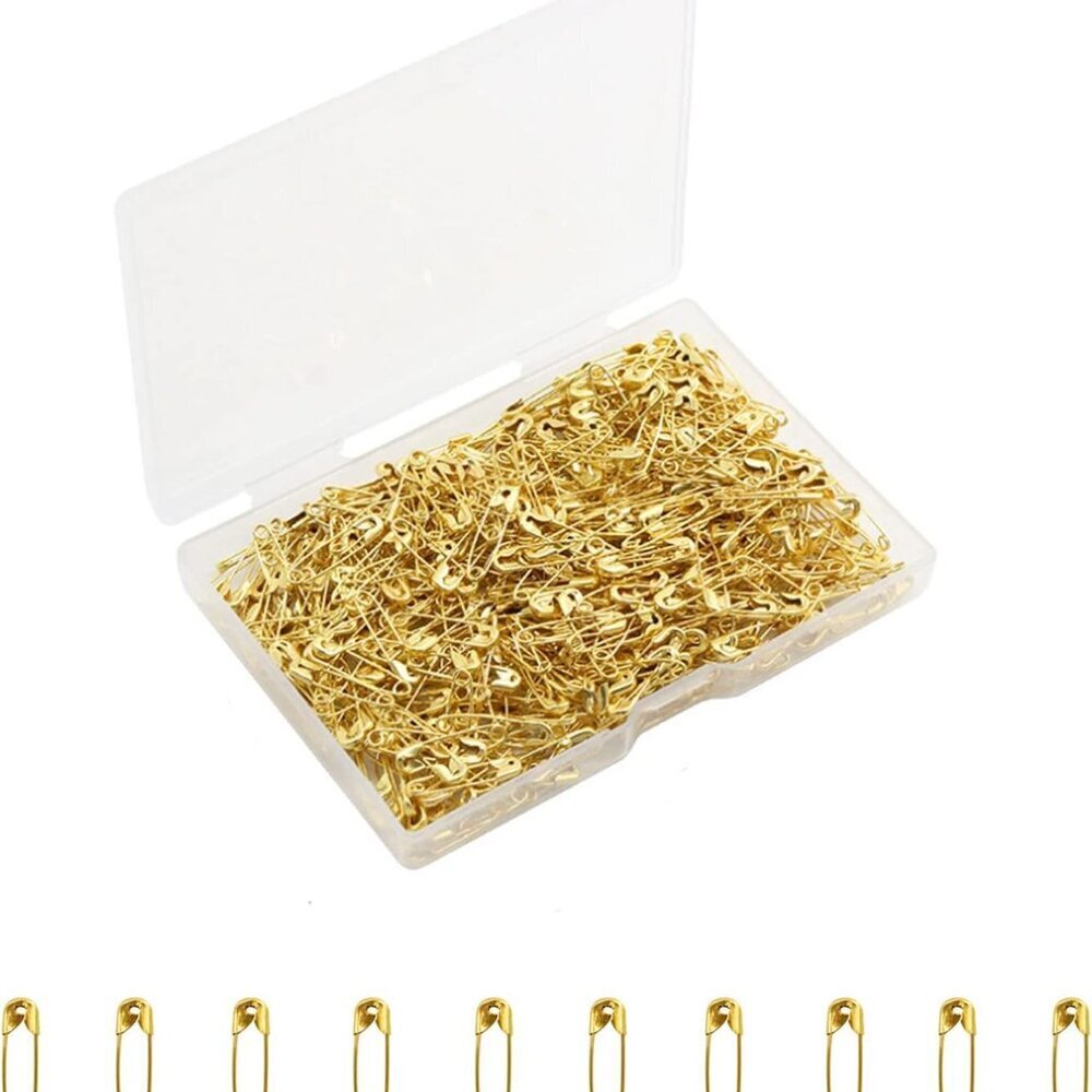 Gold Safety Pins,Small Safety Pins for Clothes,19mm Metal Mini Saftey Pin for Ta